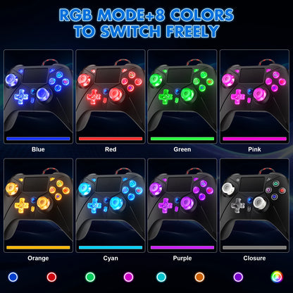 Playstation 5 Controller For Ps5 Ps4 Consolas , Compatible With Ps5/Ps4 / Pc, 6-Axis Gyro Dual Vibrate Hall Effect RGB Gamepads