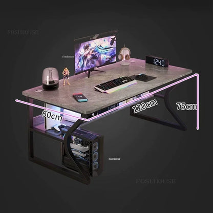 Simple Desktop Computer Desks Home Bedroom Workbench Gaming Tables Office Furniture Student Study Writing Desk and Chair Set E