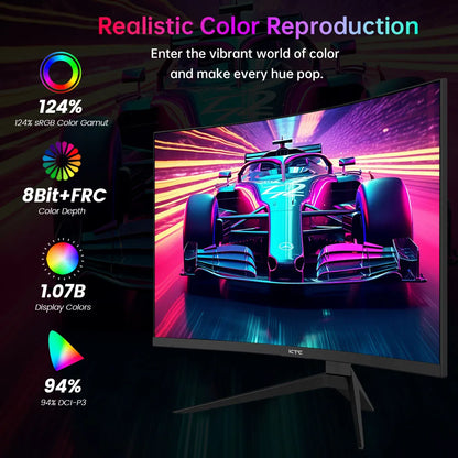 KTC 27" QHD 240Hz Curved Gaming Monitor - 1000R 1ms FreeSync