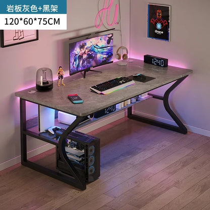 Simple Desktop Computer Desks Home Bedroom Workbench Gaming Tables Office Furniture Student Study Writing Desk and Chair Set E