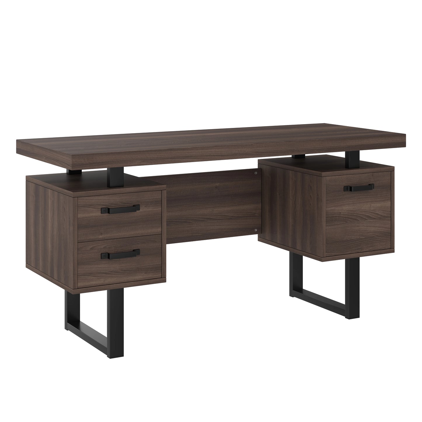 Modern Desk 135×54 cm with Silent Drawers – High-End MDF &amp; Steel 