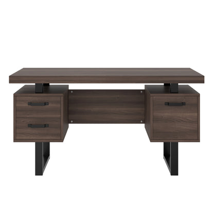 Modern Desk 135×54 cm with Silent Drawers – High-End MDF &amp; Steel 