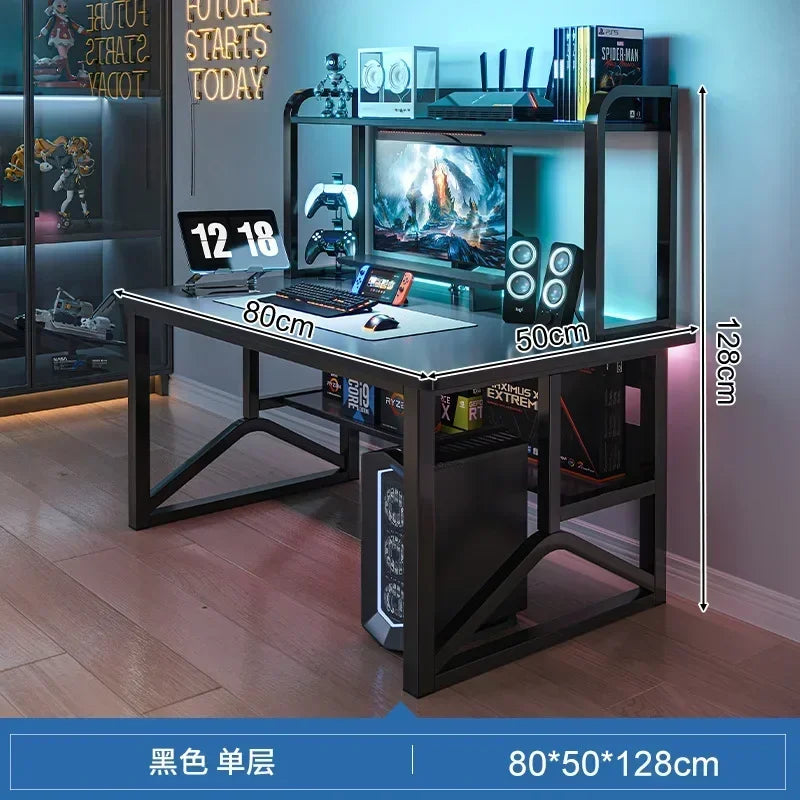 FGHGF Computer Desk and Integrated Library - The Complete Pack for your Workspace 