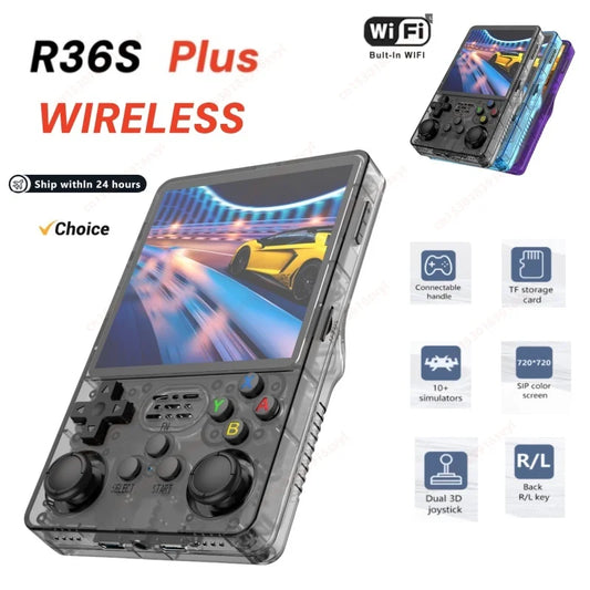 R36S Plus Open Source Retro Handheld Video Game Console 4.0 Inch Screen Linux System Portable Pocket Video Player 64GB 128G Game