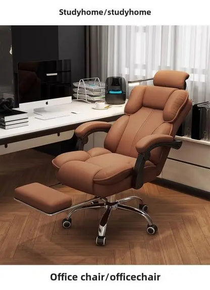 Chaise Executive Boss Ergonomique - Fauteuil Direction Repose-Pieds Café
