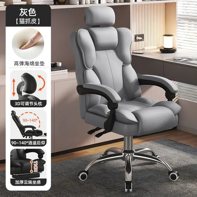 Chaise Executive Boss Ergonomique - Fauteuil Direction Repose-Pieds Café
