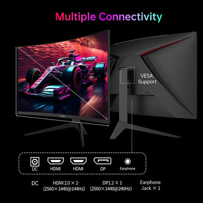 KTC 27" QHD 240Hz Curved Gaming Monitor - 1000R 1ms FreeSync