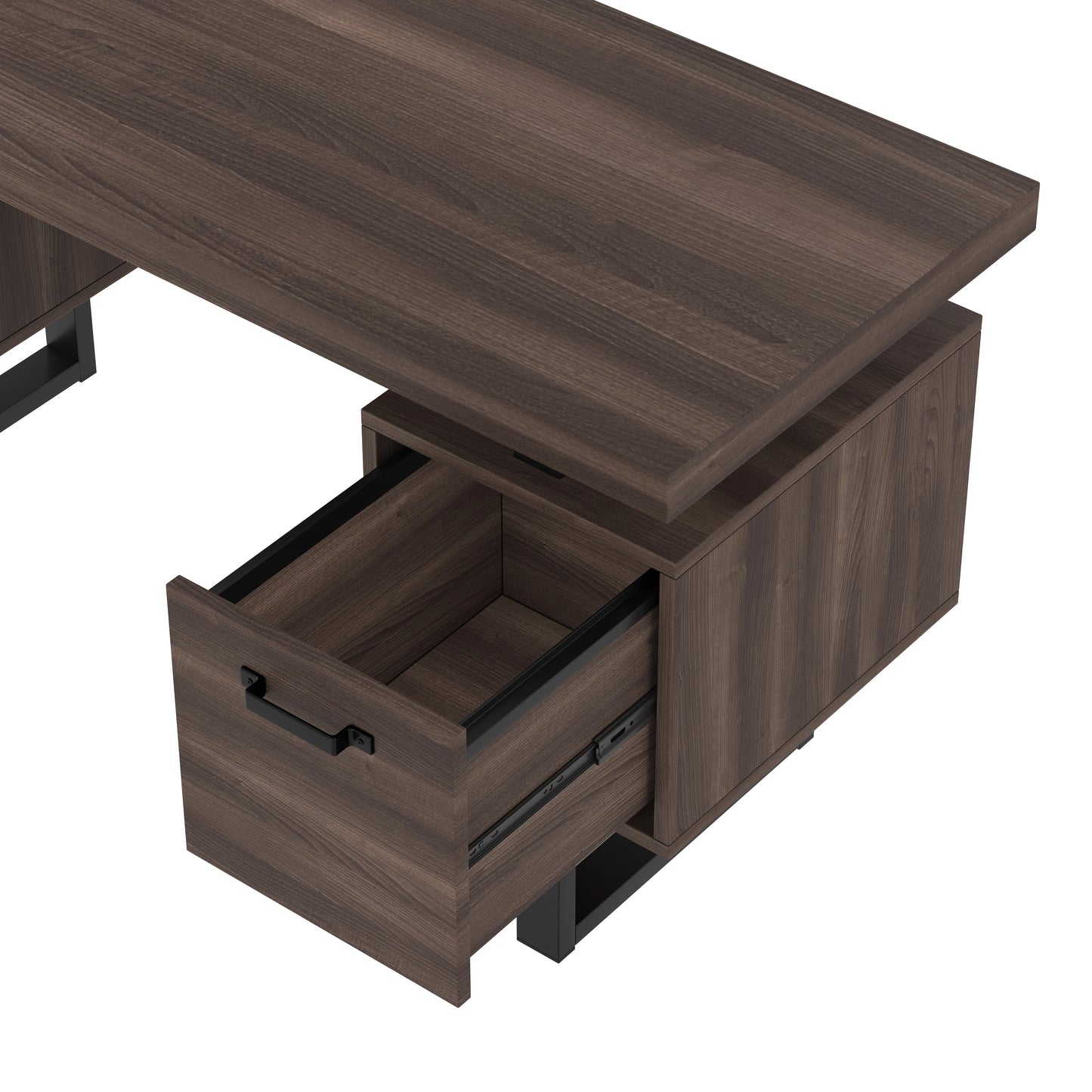Modern Desk 135×54 cm with Silent Drawers – High-End MDF &amp; Steel 