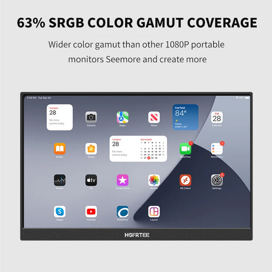 HGFRTEE Écran Portable 14.1" IPS Full HD 1920x1200 – Moniteur Secondaire Gaming HDR pour PC, Laptop, PS5, Xbox, Switch, Raspberry Pi
