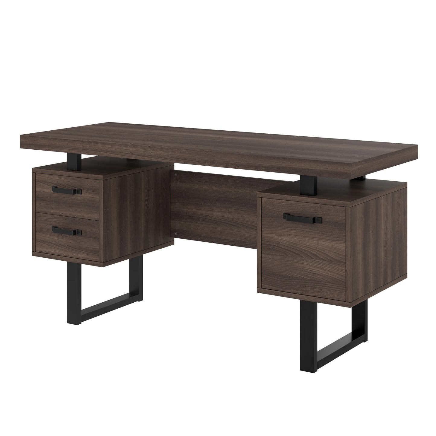 Modern Desk 135×54 cm with Silent Drawers – High-End MDF &amp; Steel 