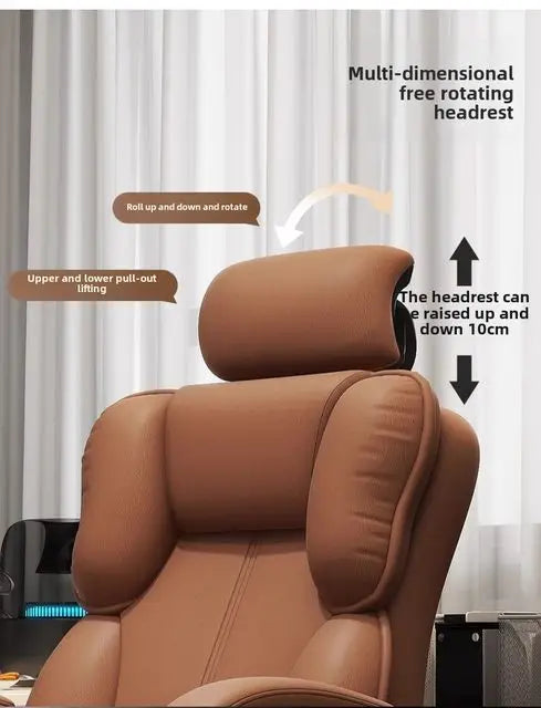 Chaise Executive Boss Ergonomique - Fauteuil Direction Repose-Pieds Café
