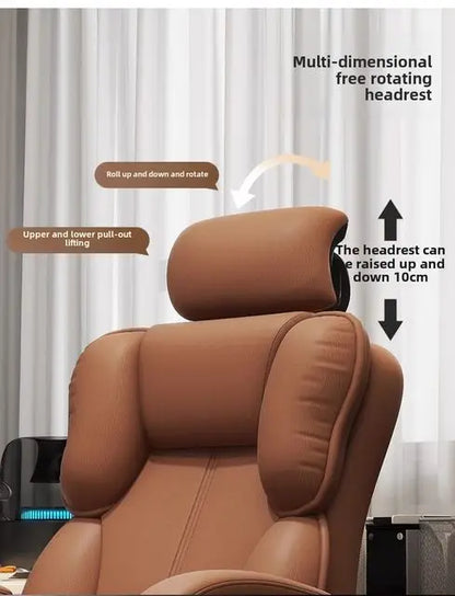 Chaise Executive Boss Ergonomique - Fauteuil Direction Repose-Pieds Café