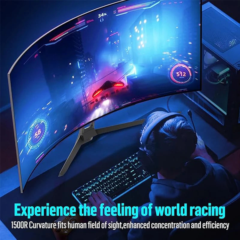 Gawfolk 34" Curved Gaming Monitor 21:9 UWQHD 165Hz - 3440x1440 1500R - VA HDR400
