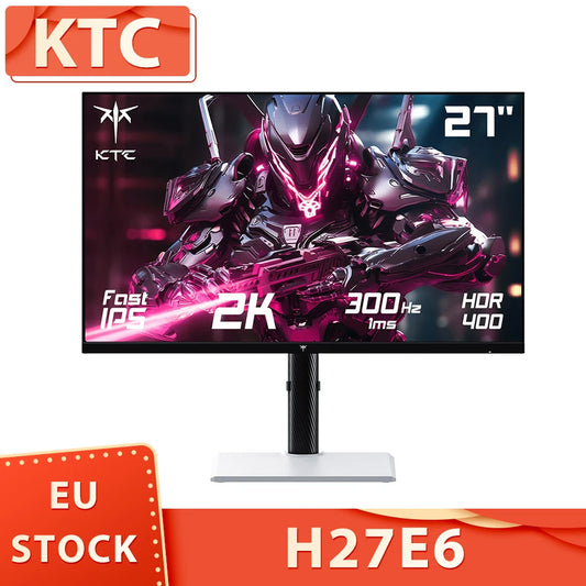KTC H27E6 27 inch Gaming Monitor, 2560*1440 QHD Fast IPS Screen, 300Hz 240Hz Refresh Rate, HDR 400, 1ms Response Time, 144% sRGB