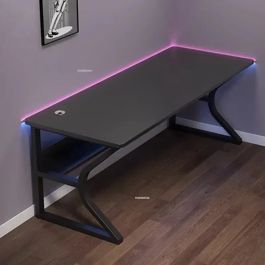 Simple Desktop Computer Desks Home Bedroom Workbench Gaming Tables Office Furniture Student Study Writing Desk and Chair Set E