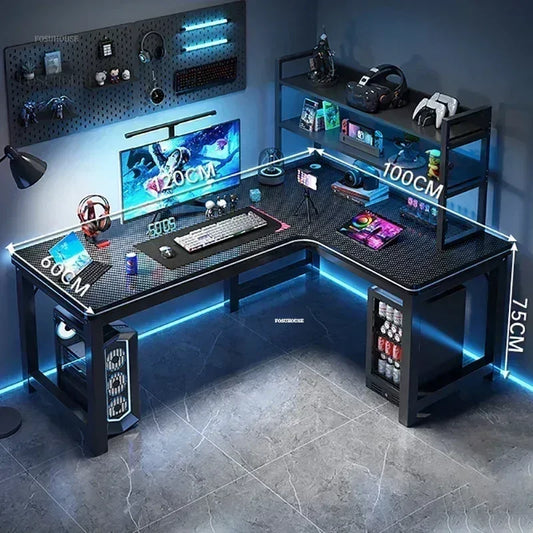 Home Office Furniture Desktop E-sports Table European Double Corner Computer Desks Bedroom Workbench Internet Cafe Gaming Desk