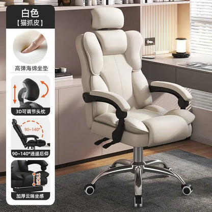 Chaise Executive Boss Ergonomique - Fauteuil Direction Repose-Pieds Café
