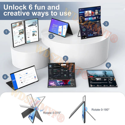 Écran Portable Double 15,6" FHD – Moniteur Empilable pour Windows, Mac, Consoles & Plus