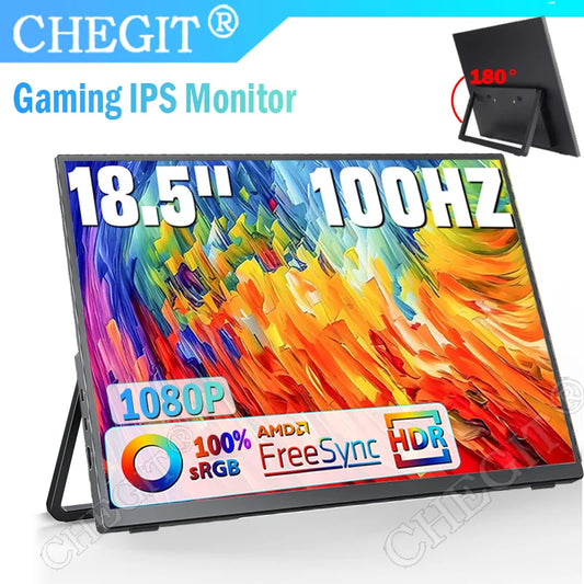 18.5inch Portable Monitor 100Hz RGB100% 1080P 16:9 Back bracket Laptop Extended Display IPS  Screen for Laptop Switch ps4 ps5