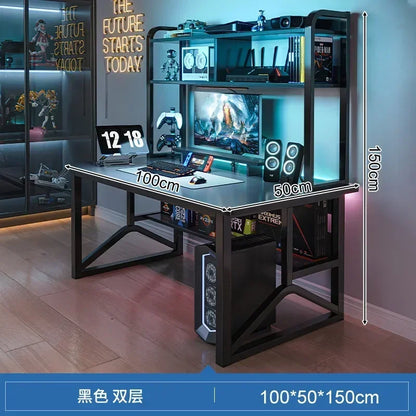 FGHGF Computer Desk and Integrated Library - The Complete Pack for your Workspace 