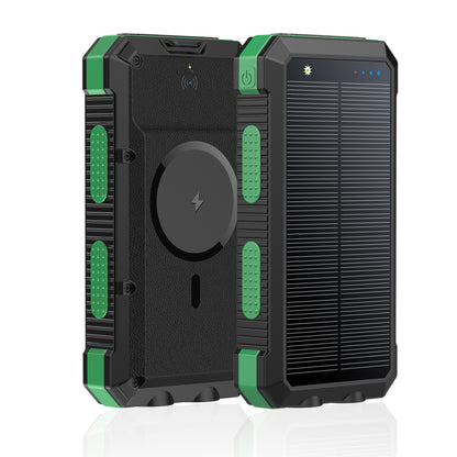 Batterie Externe Solaire Magnétique 20 000 mAh – Charge Rapide & Sans Fil Étanche